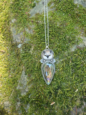 Wise Labradorite Owl