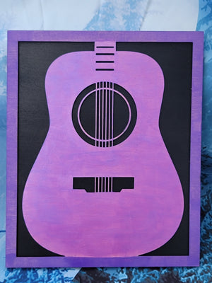3D purple guitar