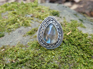 Labradorite W/ Golden Rutilated Quartz Topper