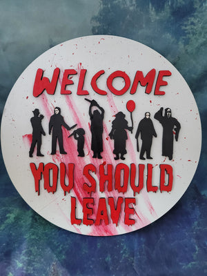 3D Welcome Halloween sign