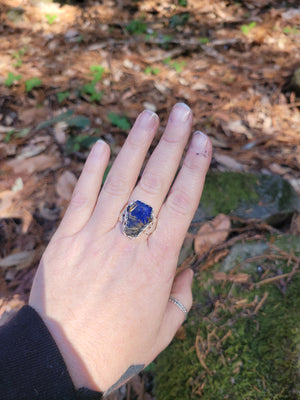 Lapis Lazuli W/Golden Rutilated Quartz Topper