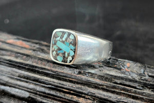 Solid Silver Inlayed With Turquoise