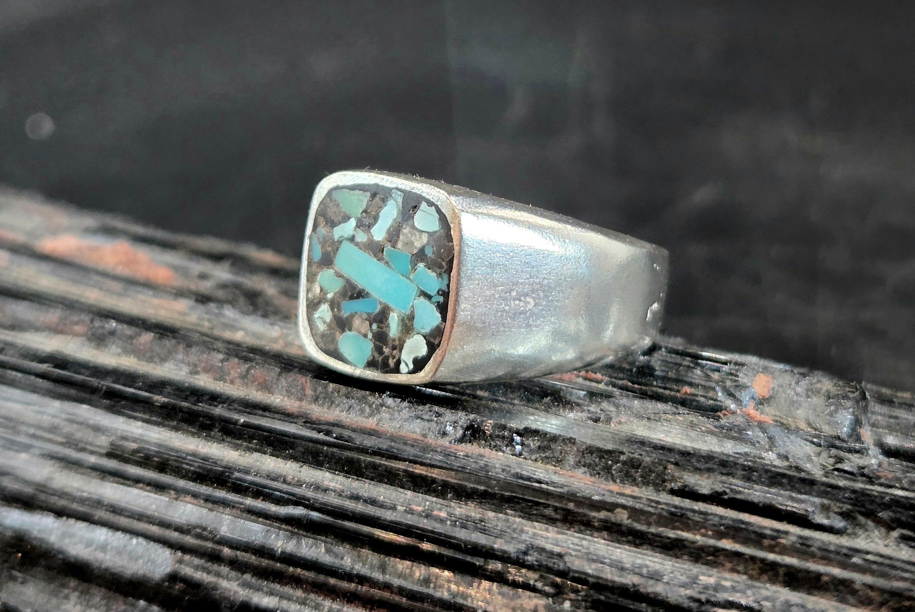 Solid Silver Inlayed With Turquoise