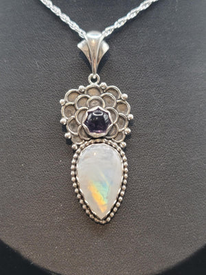 Amethyst & Rainbow Moonstone