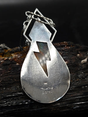 Rare Silver Muti Color Labradorite Statement Pendant