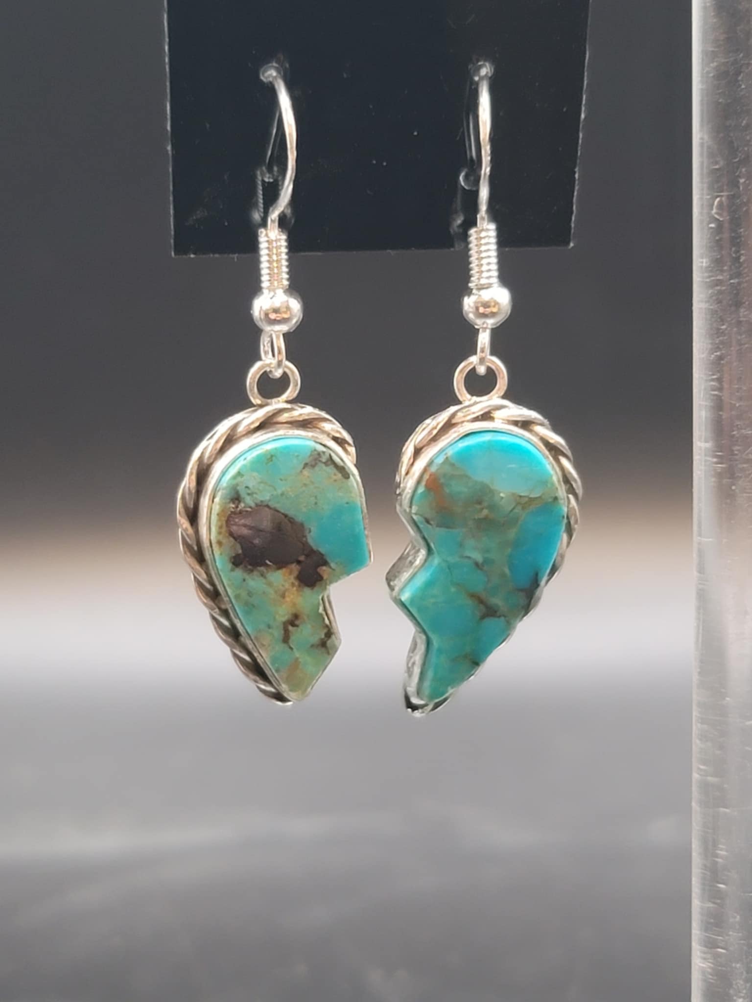 Broken Heart Turquoise Earrings