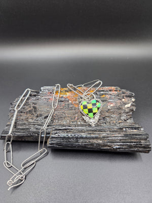 Checkered Aurora Opal & Black Onyx