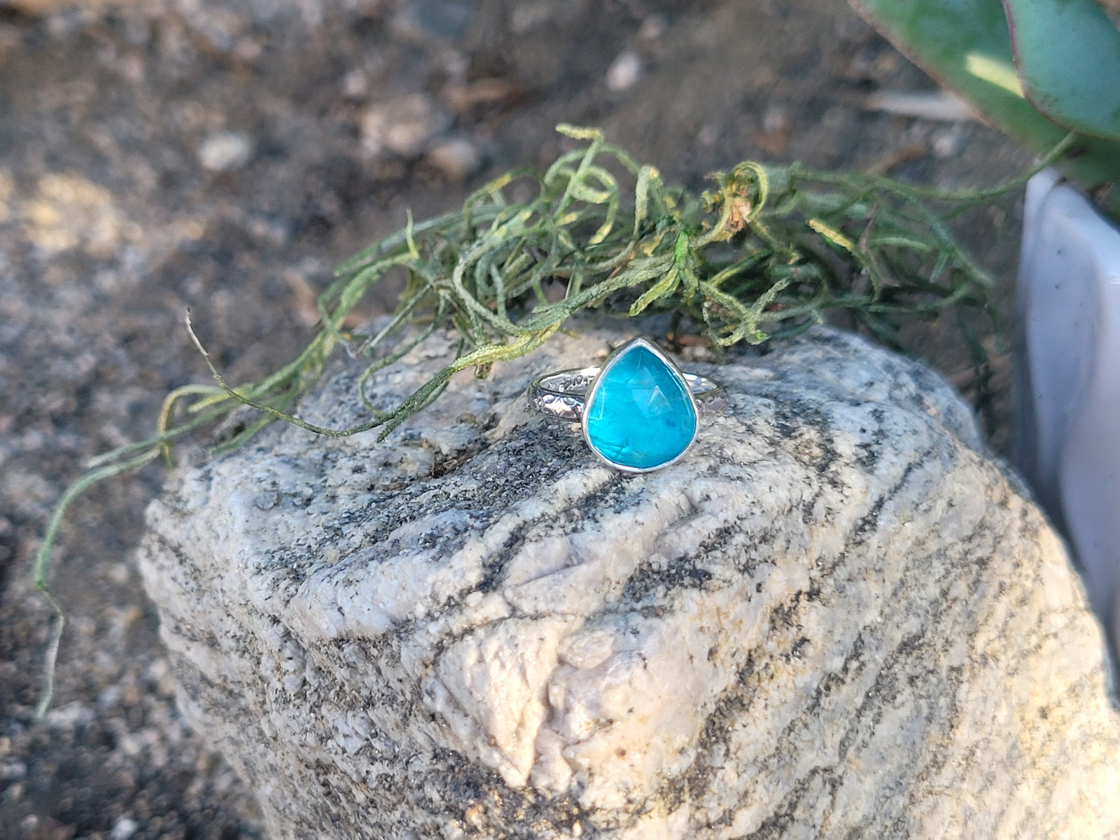 Blue Apatite W/ Clear Quartz Topper