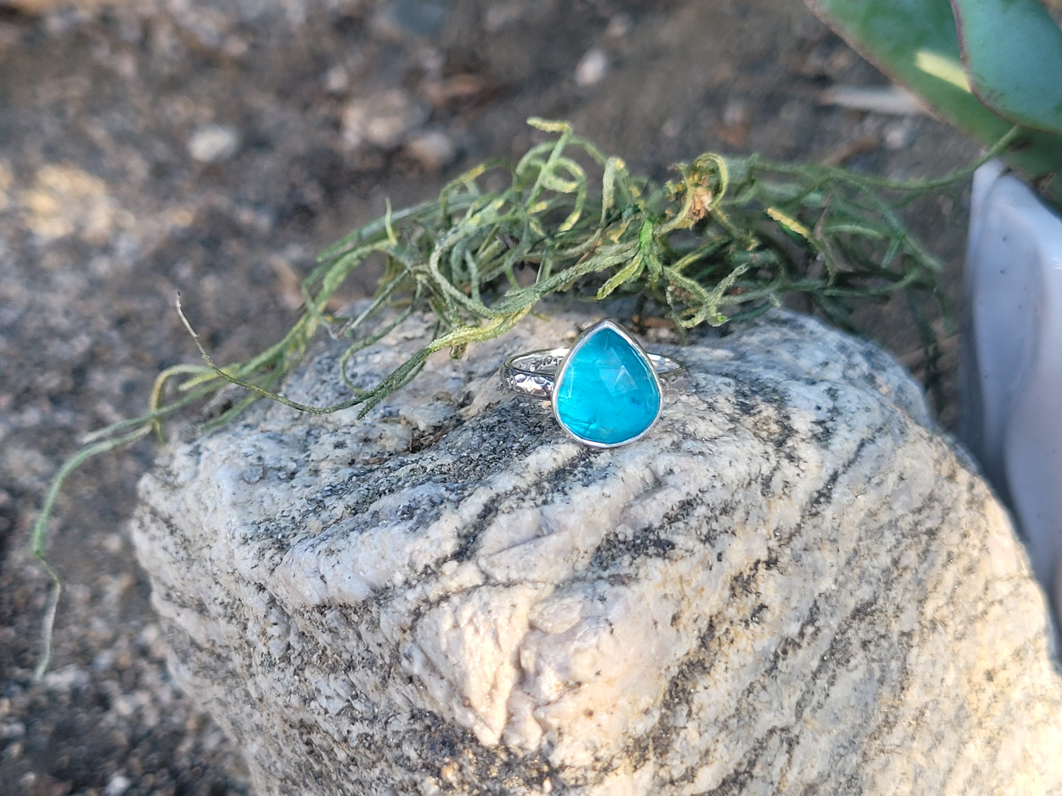 Blue Apatite W/ Clear Quartz Topper