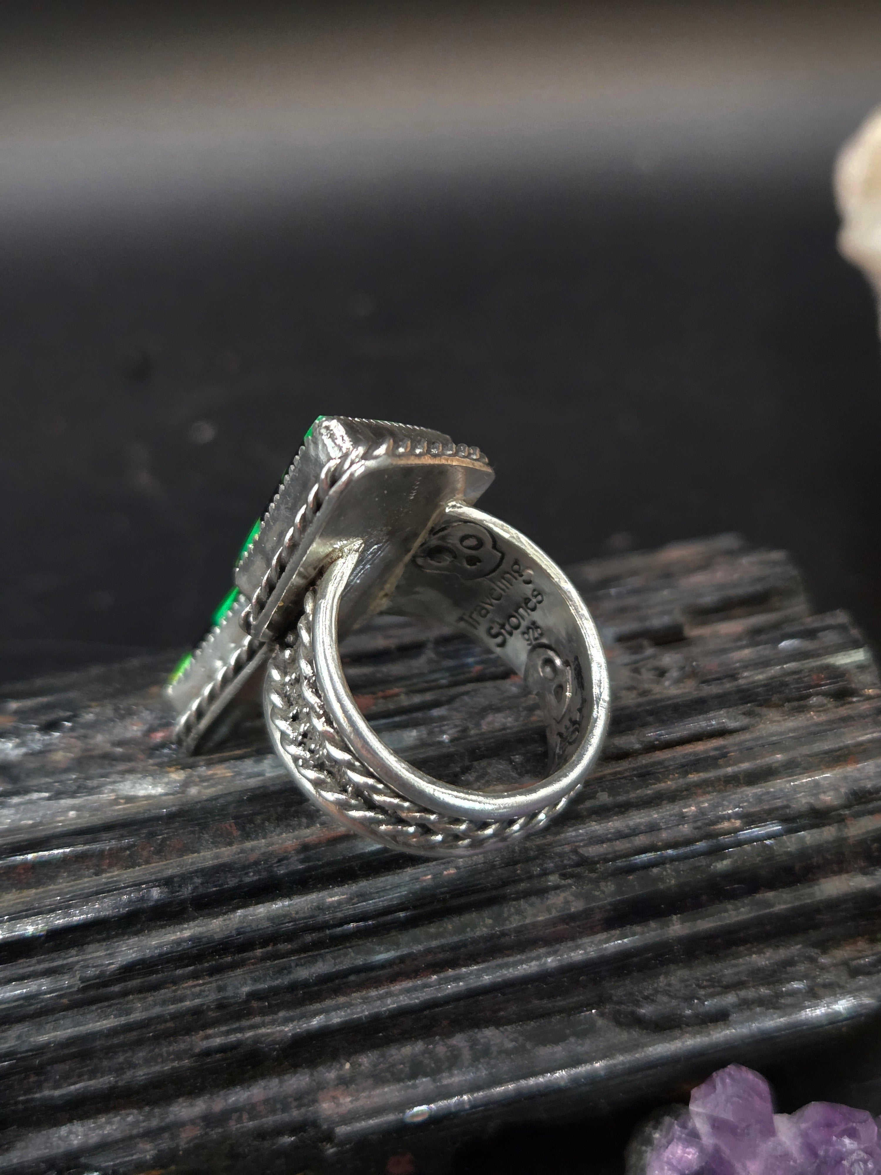 Checkered Green Aurora Opal & Black Onyx