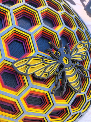 3D Bee With Hive