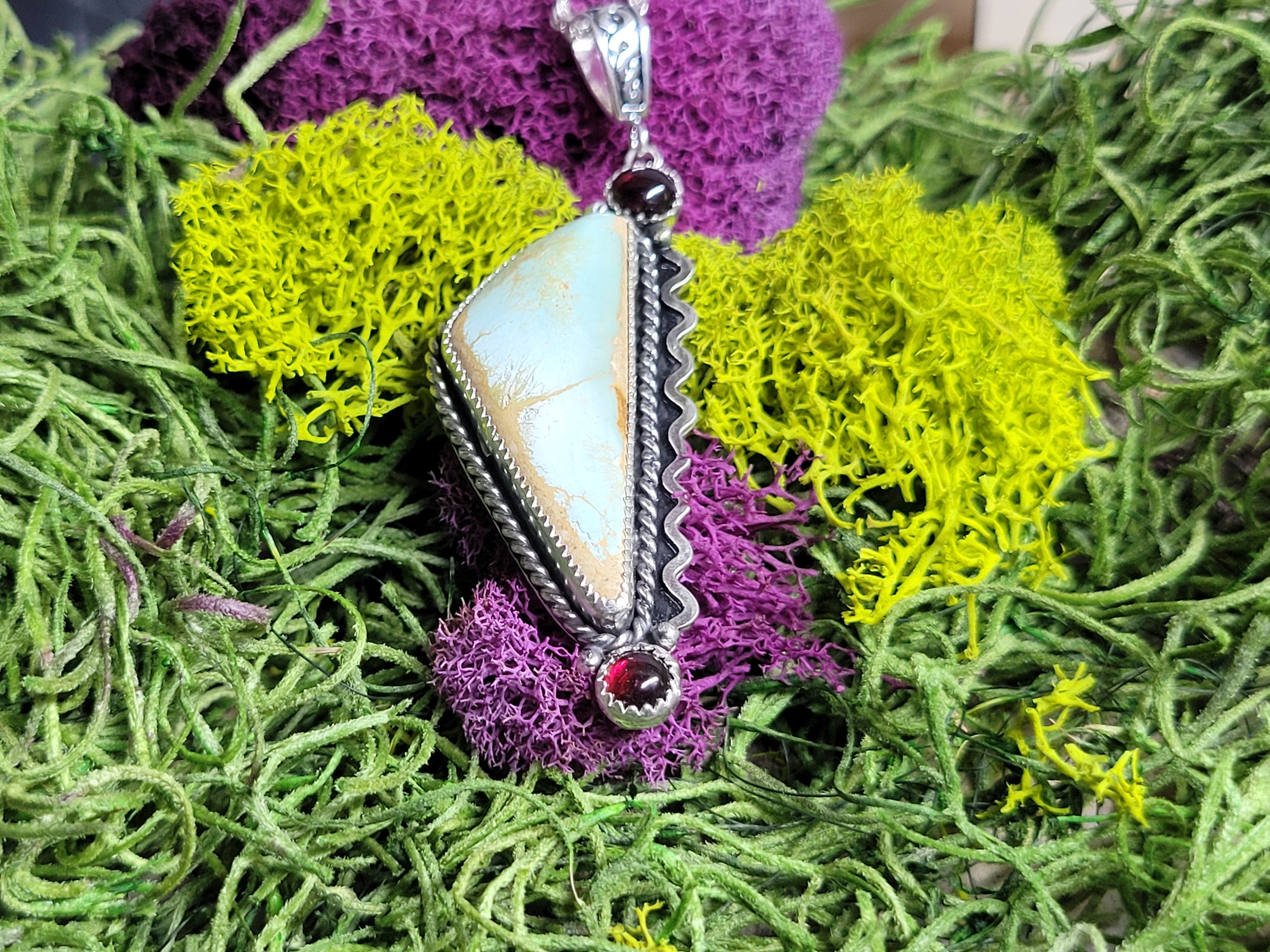 Royston Turquoise With Garnets