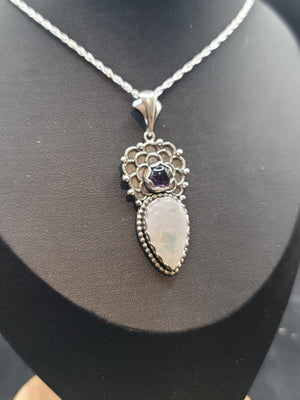 Amethyst & Rainbow Moonstone