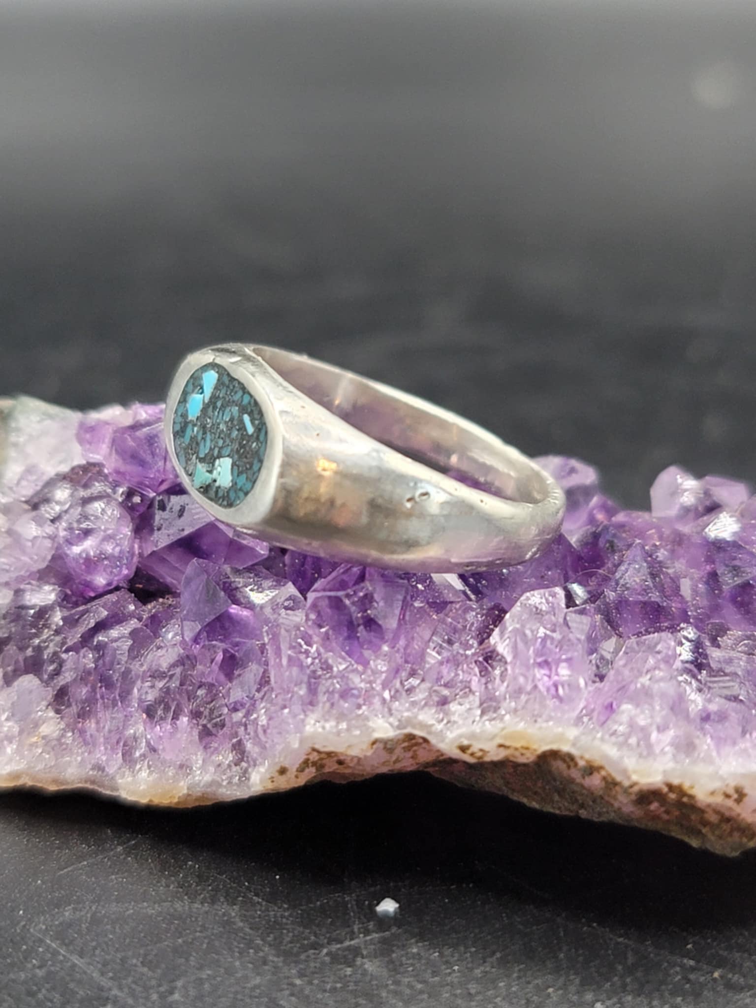 Turquoise In-Lay Silver Ring