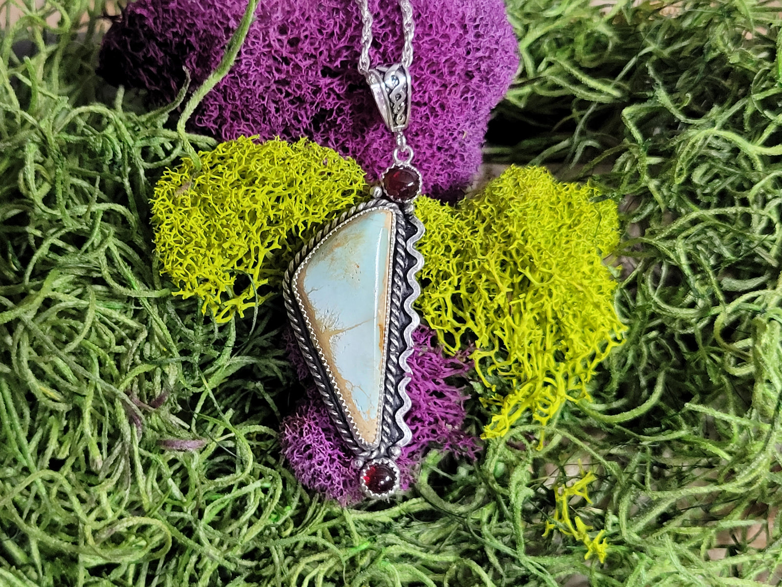 Royston Turquoise With Garnets