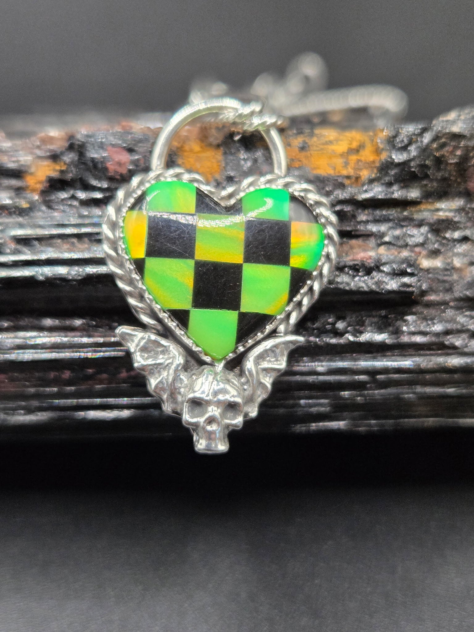 Checkered Aurora Opal & Black Onyx