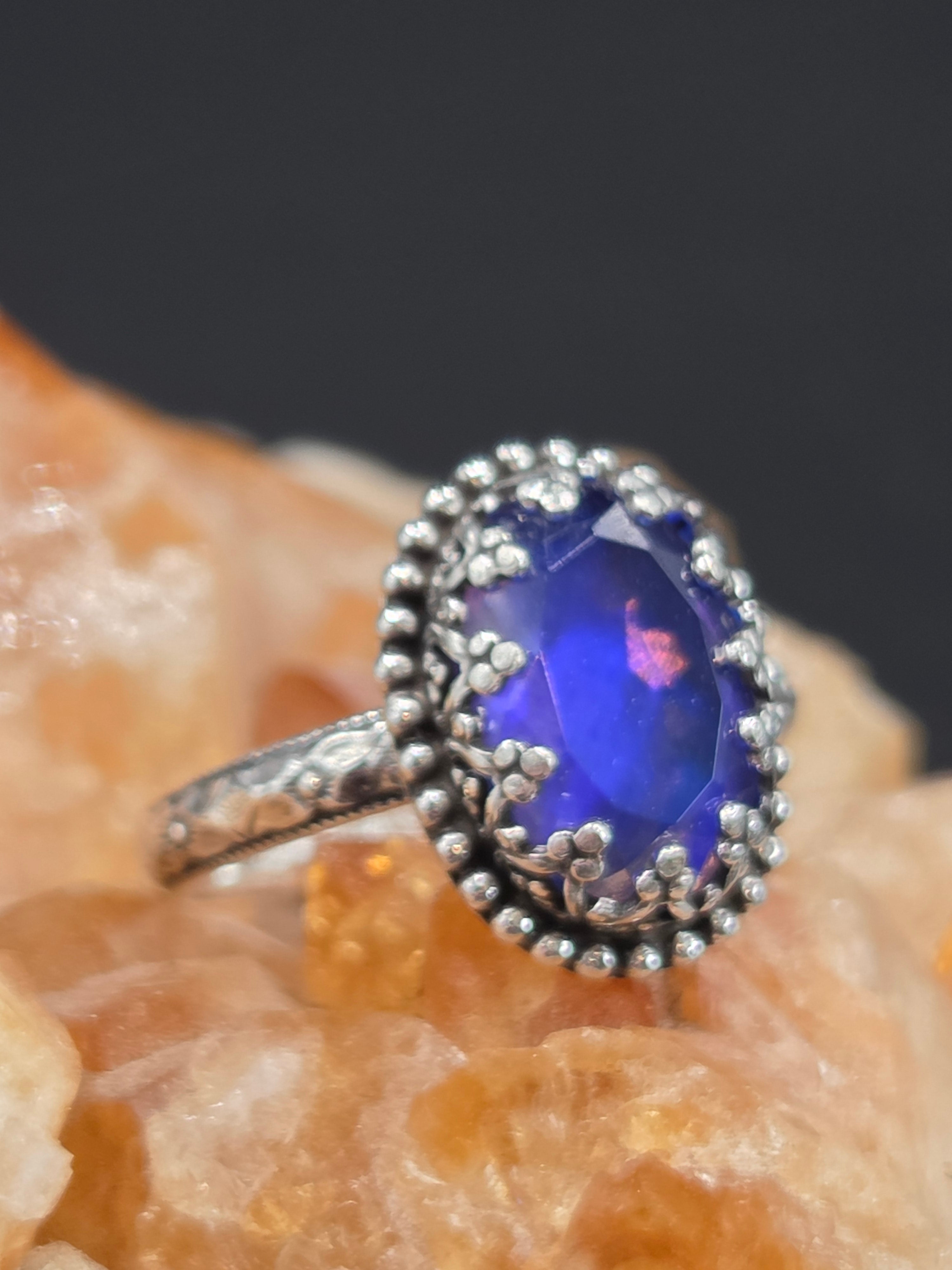 Electric Blue Aurora Opal