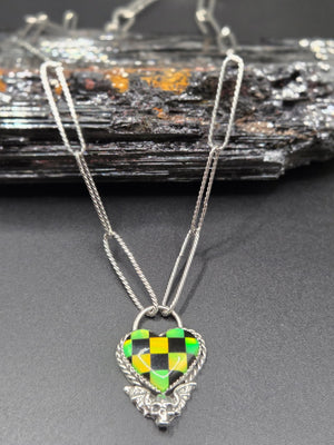 Checkered Aurora Opal & Black Onyx