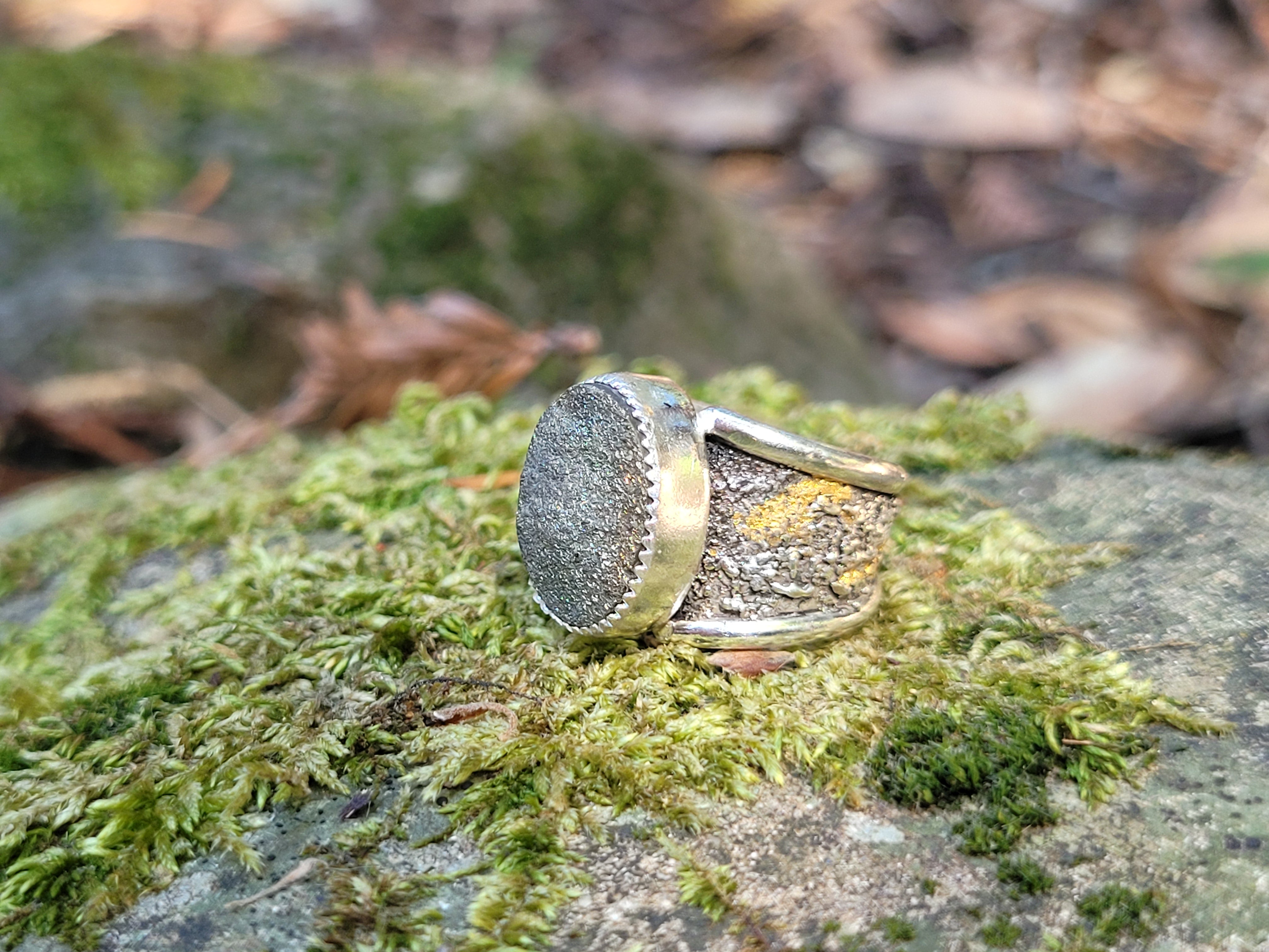Pyrite Druzy W/ 24K Gold Leaf