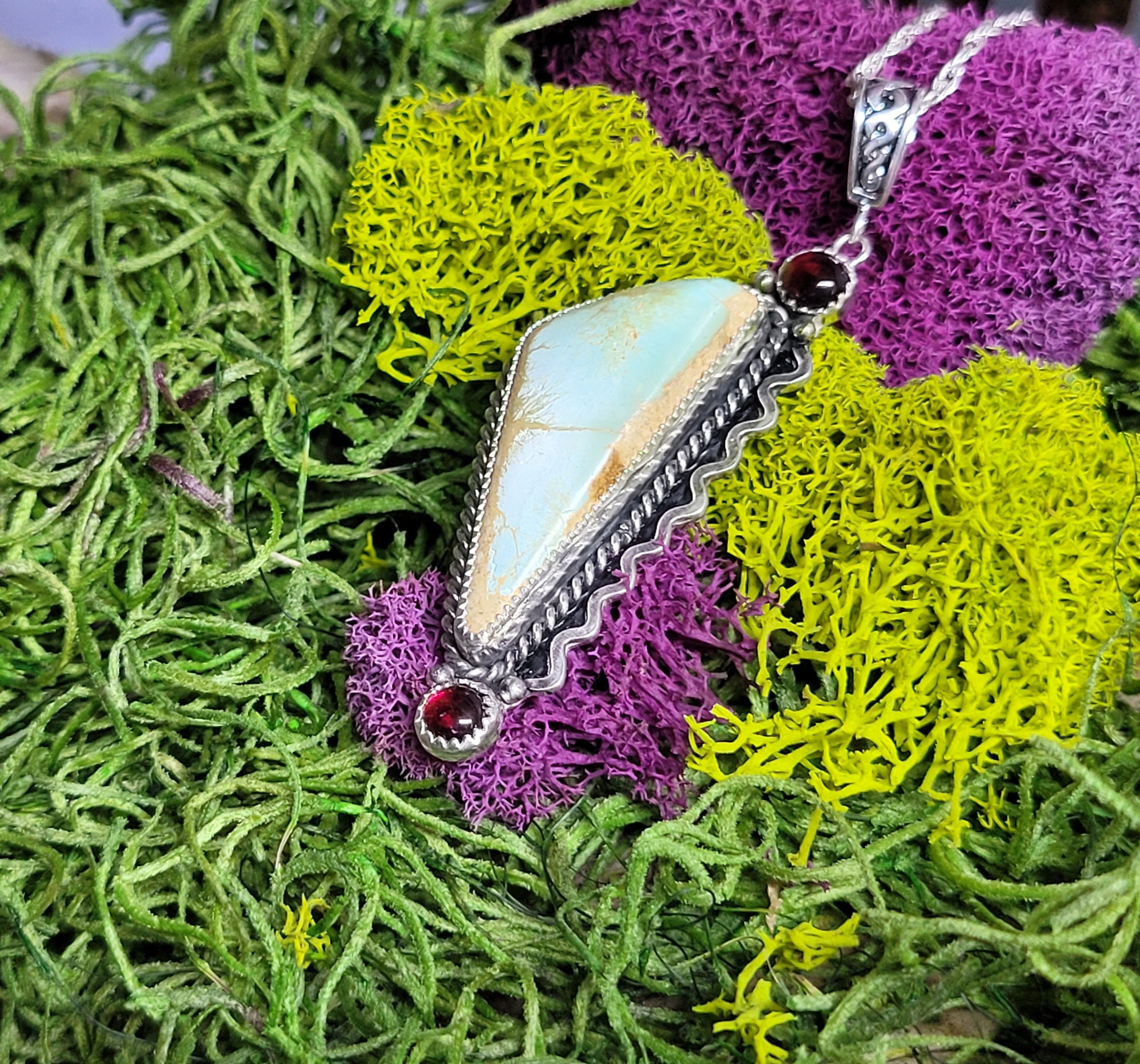 Royston Turquoise With Garnets