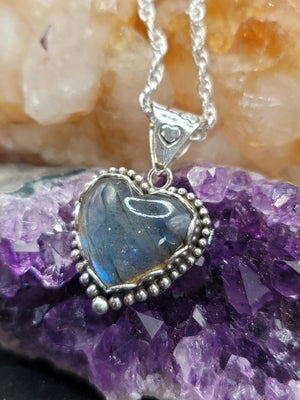 Labradorite Heart