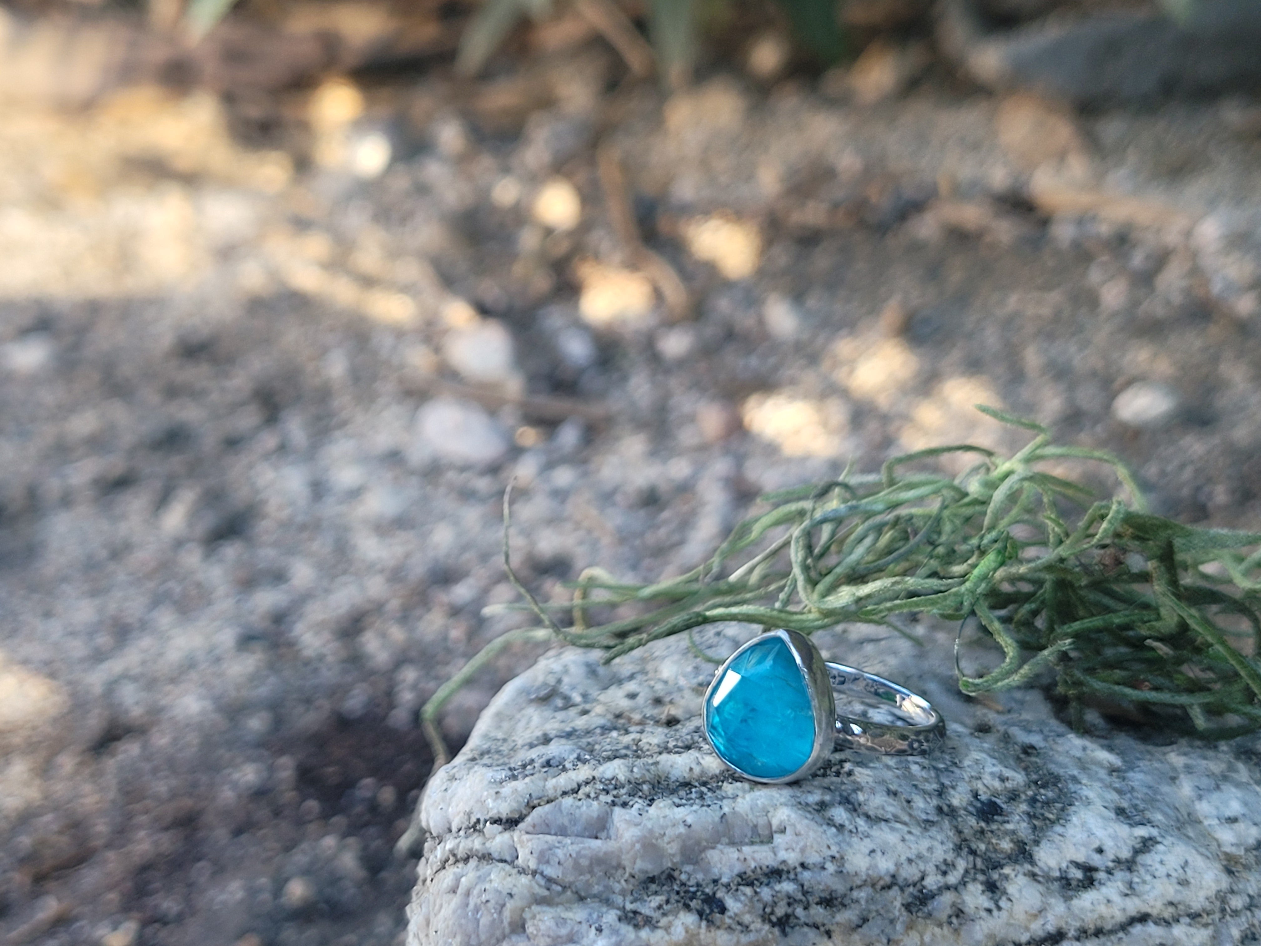 Blue Apatite W/ Clear Quartz Topper