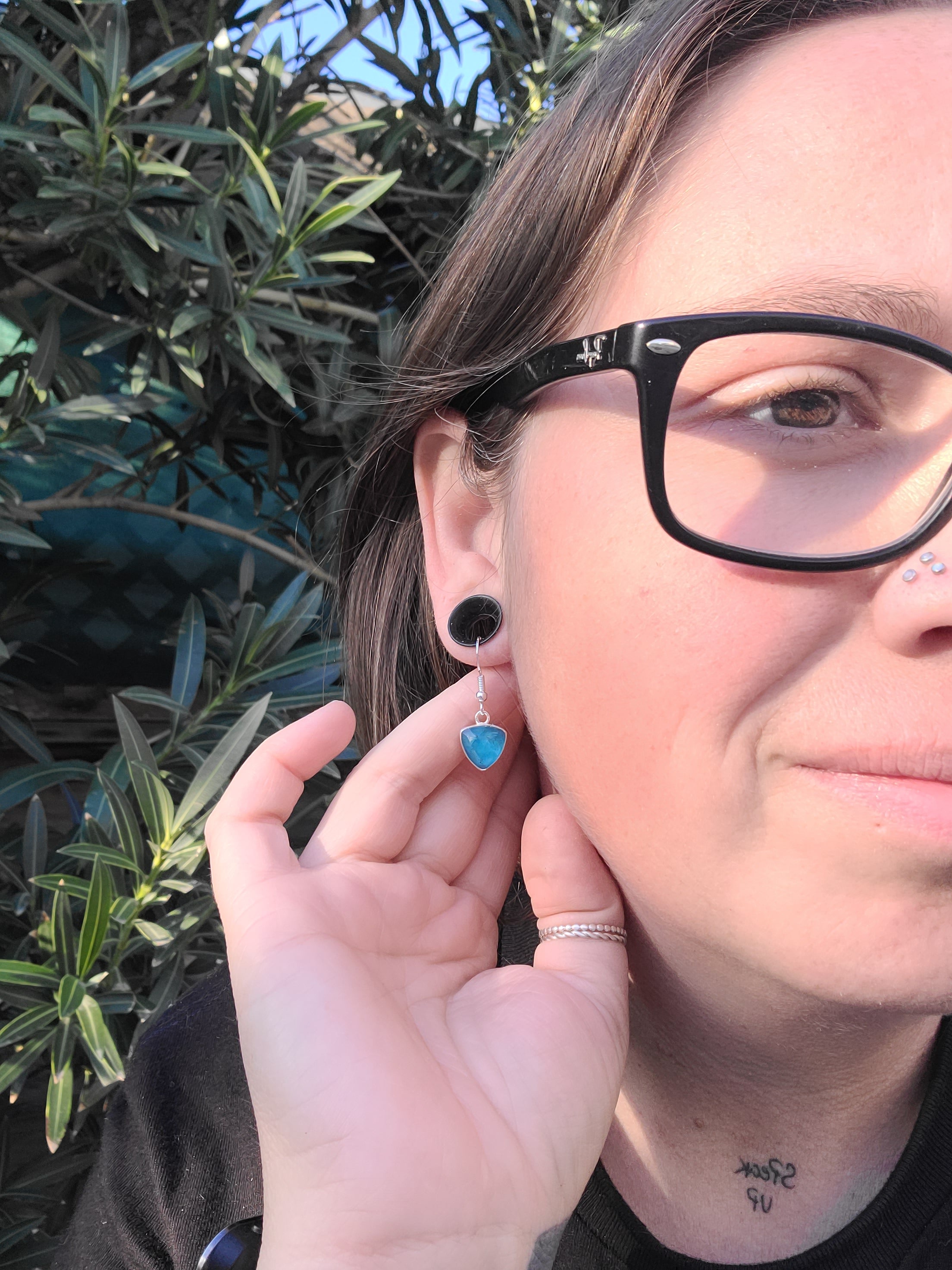 Blue Apatite W/Clear Quartz Topper