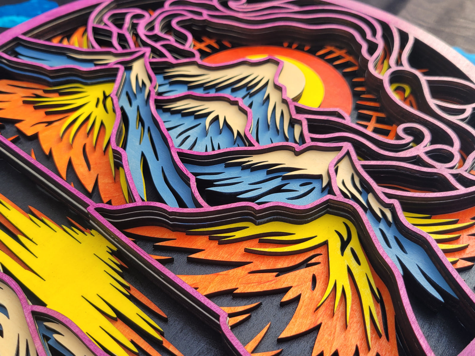 3D Laser Cut Mountain Scene