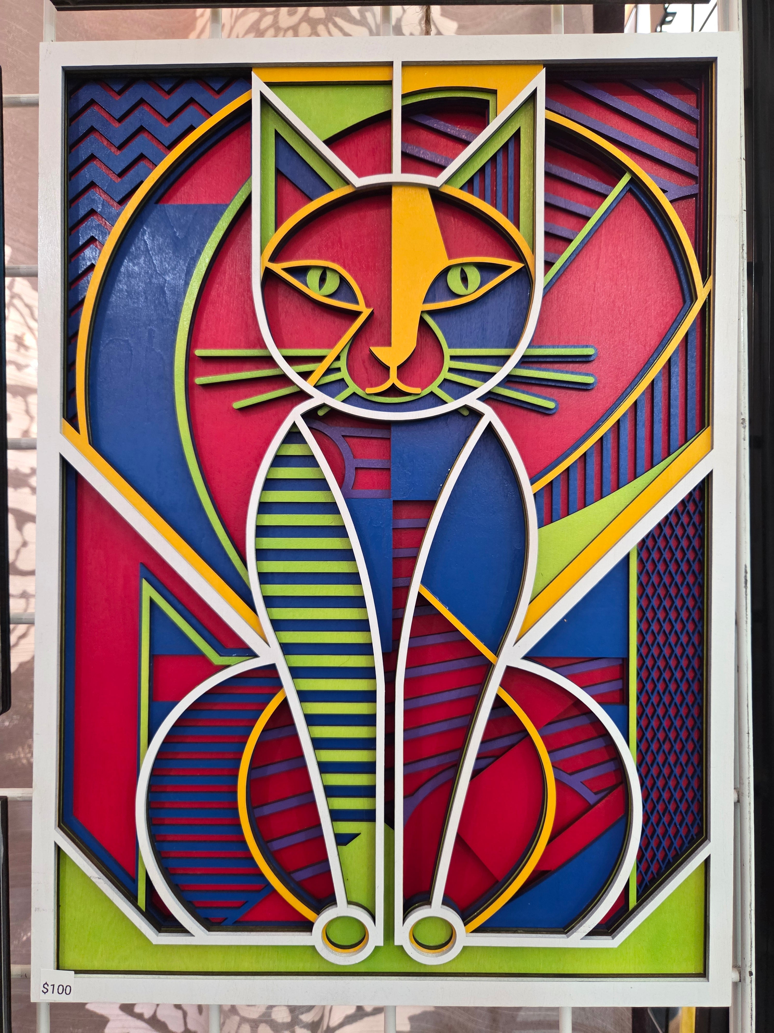 Single cat Laser art