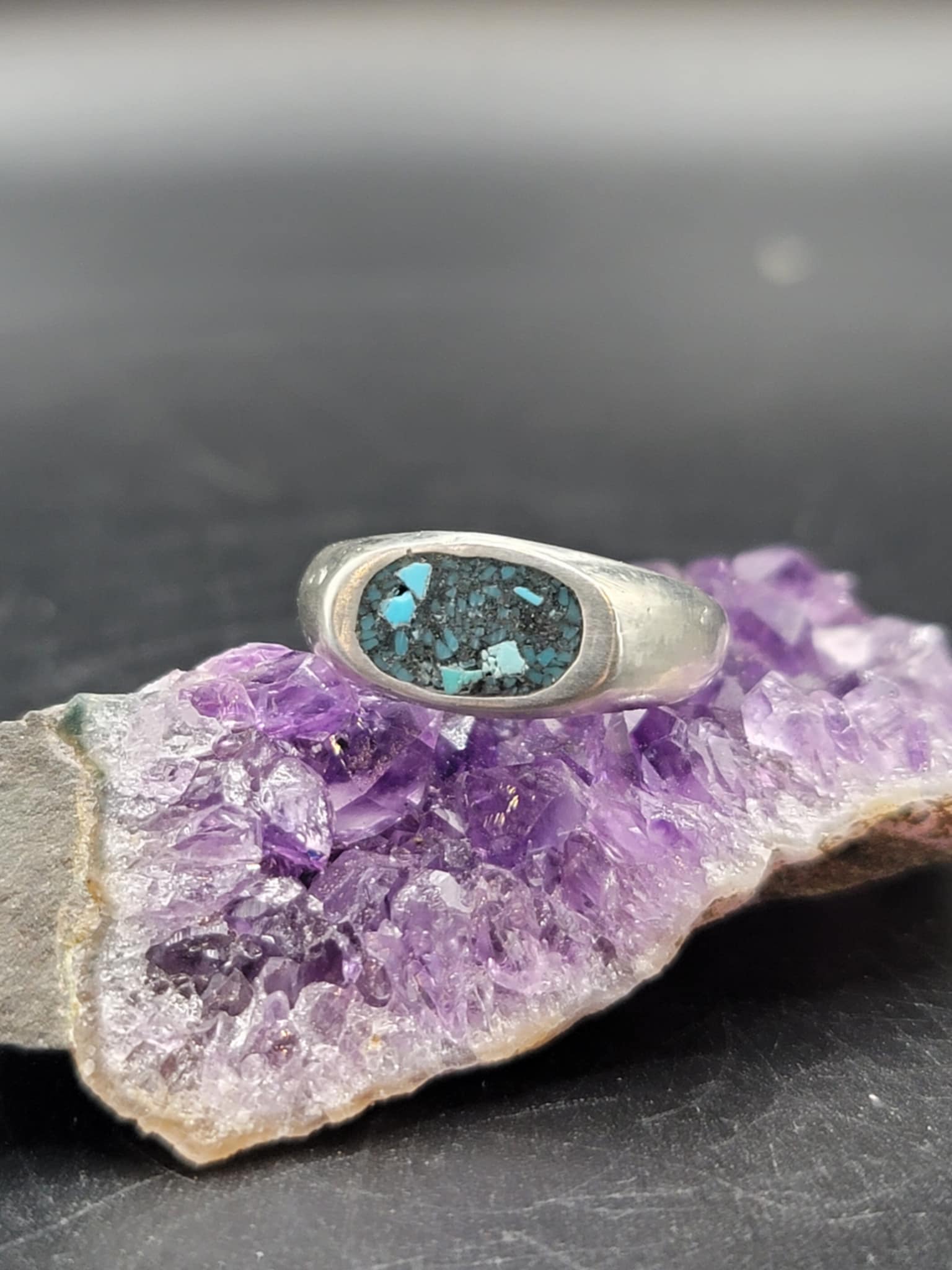 Turquoise In-Lay Silver Ring