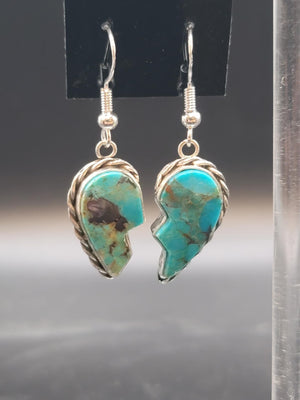 Broken Heart Turquoise Earrings