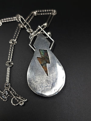 Rare Silver Muti Color Labradorite Statement Pendant