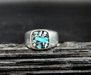 Solid Silver Inlayed With Turquoise