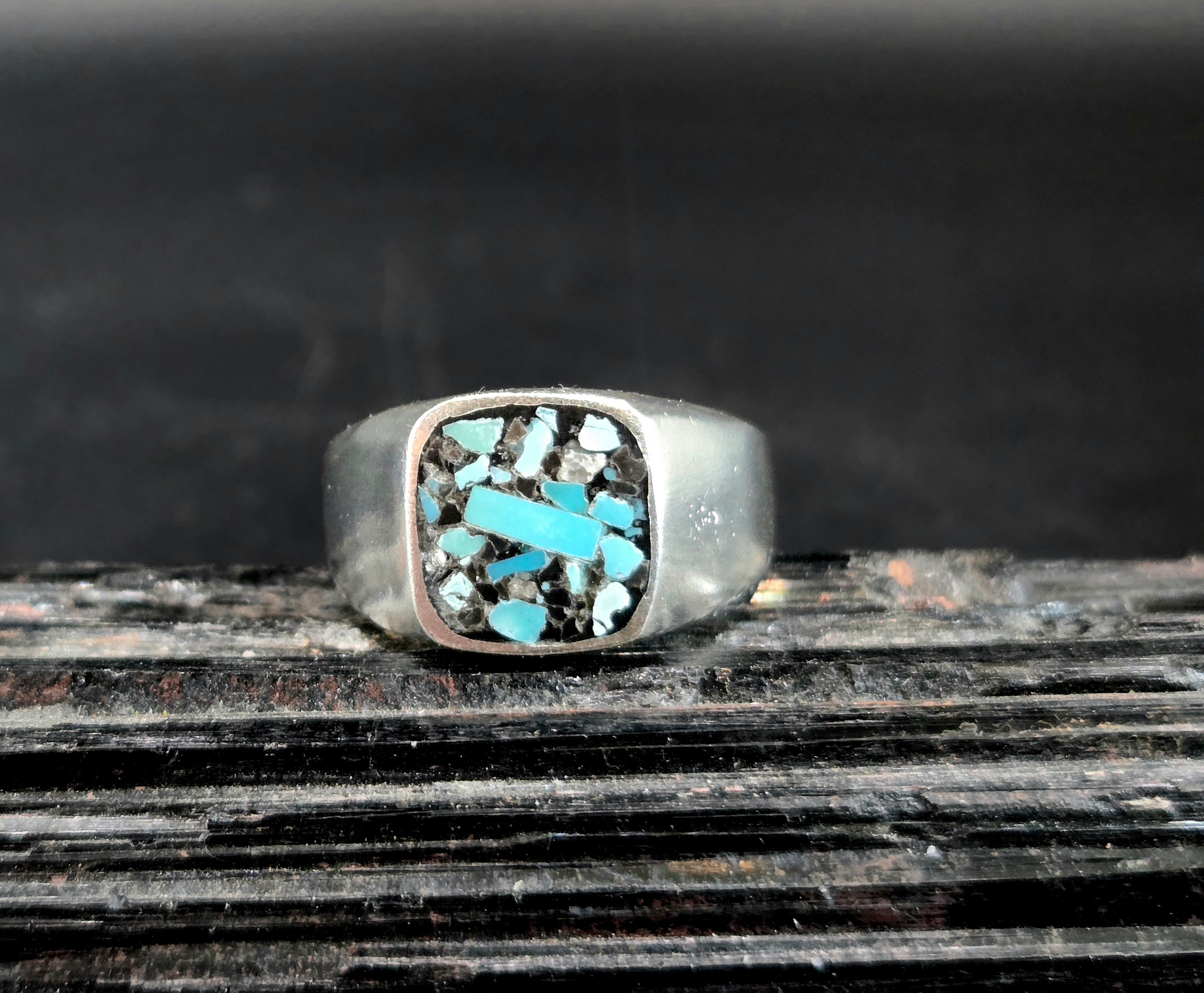 Solid Silver Inlayed With Turquoise