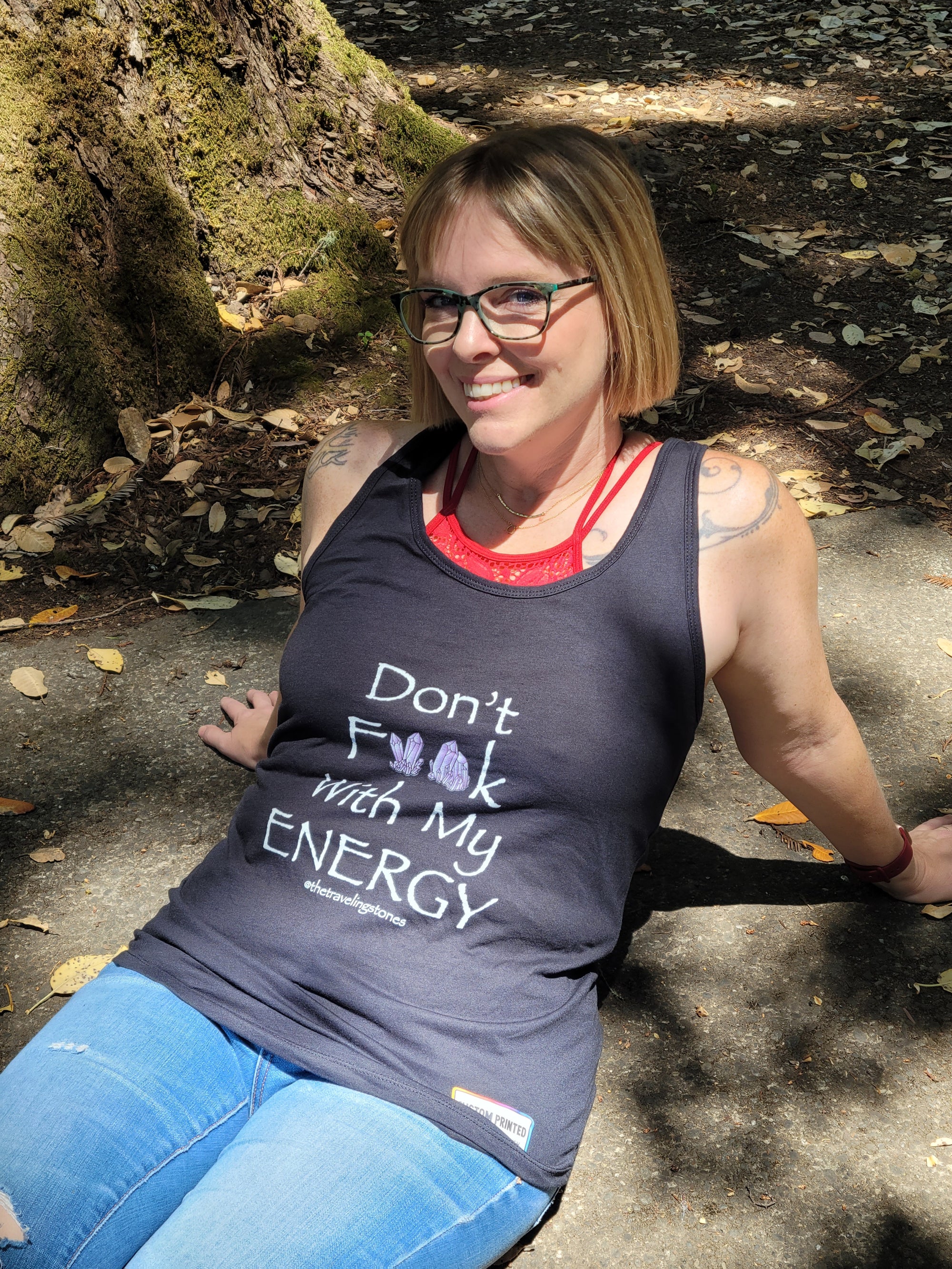 Don't F**k With My Energy Racer Back Tank Top