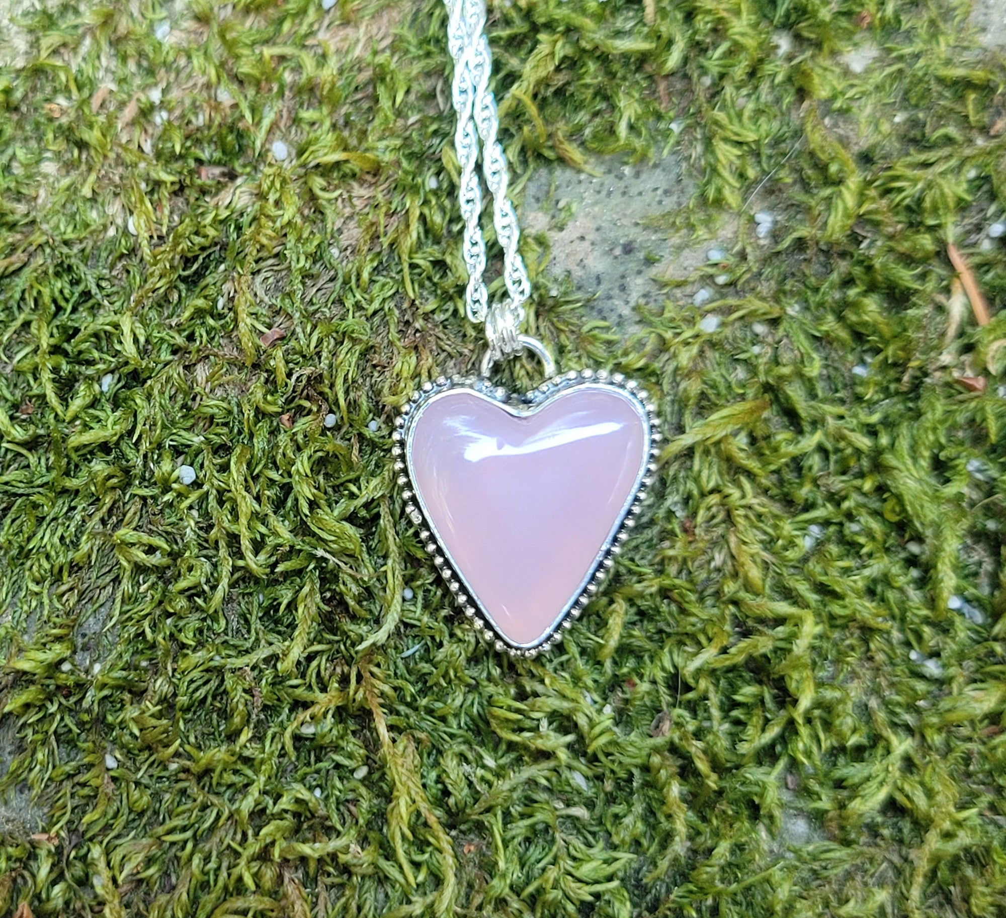 Lavender Rose Quarts Heart