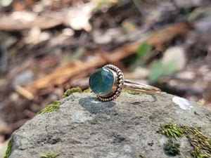 14K Gold Fill Moss Agate W/Quartz Topper