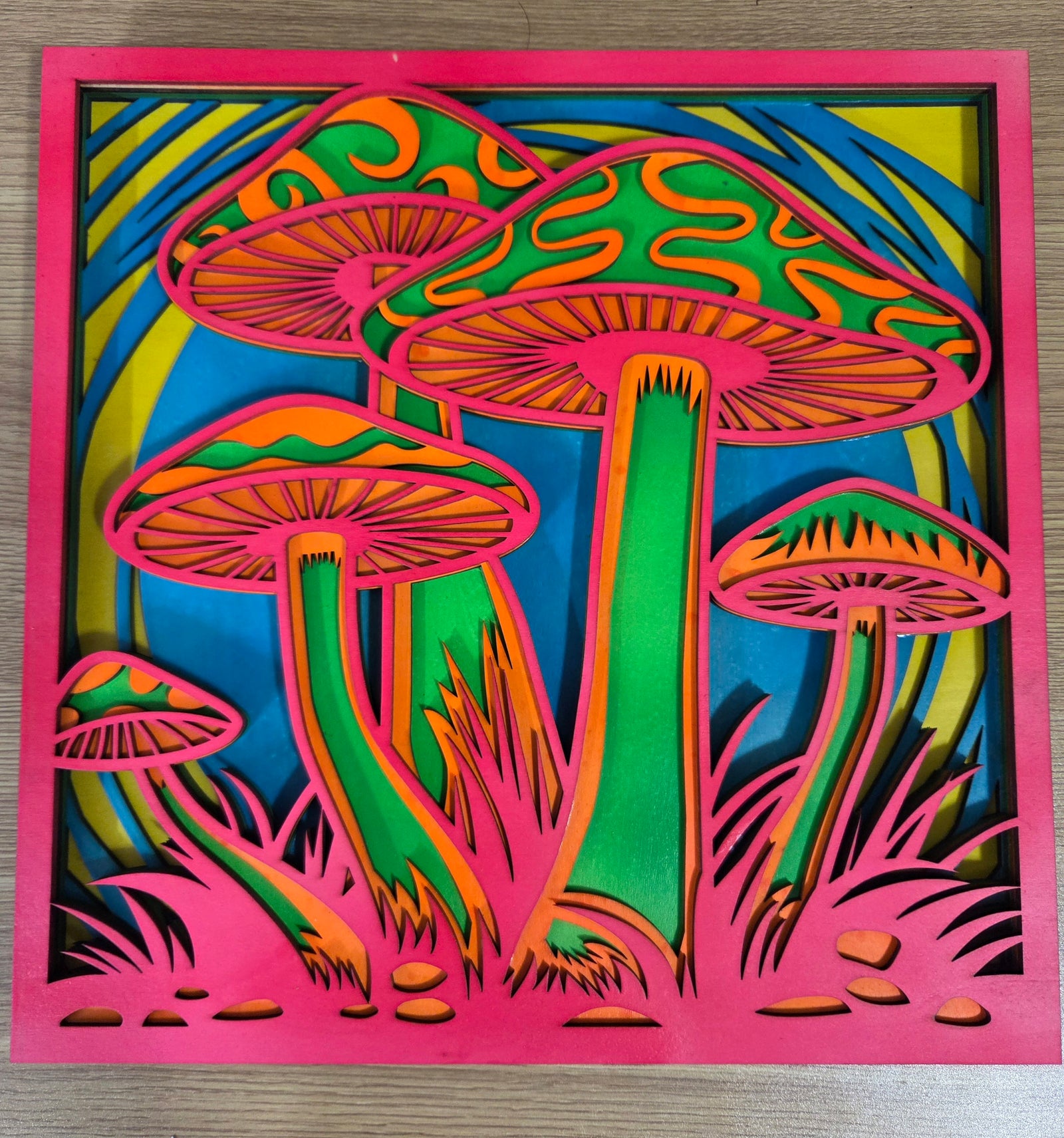 Pink mushrooms