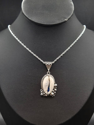 Cowrie Shell With Aurora Opal Inlay