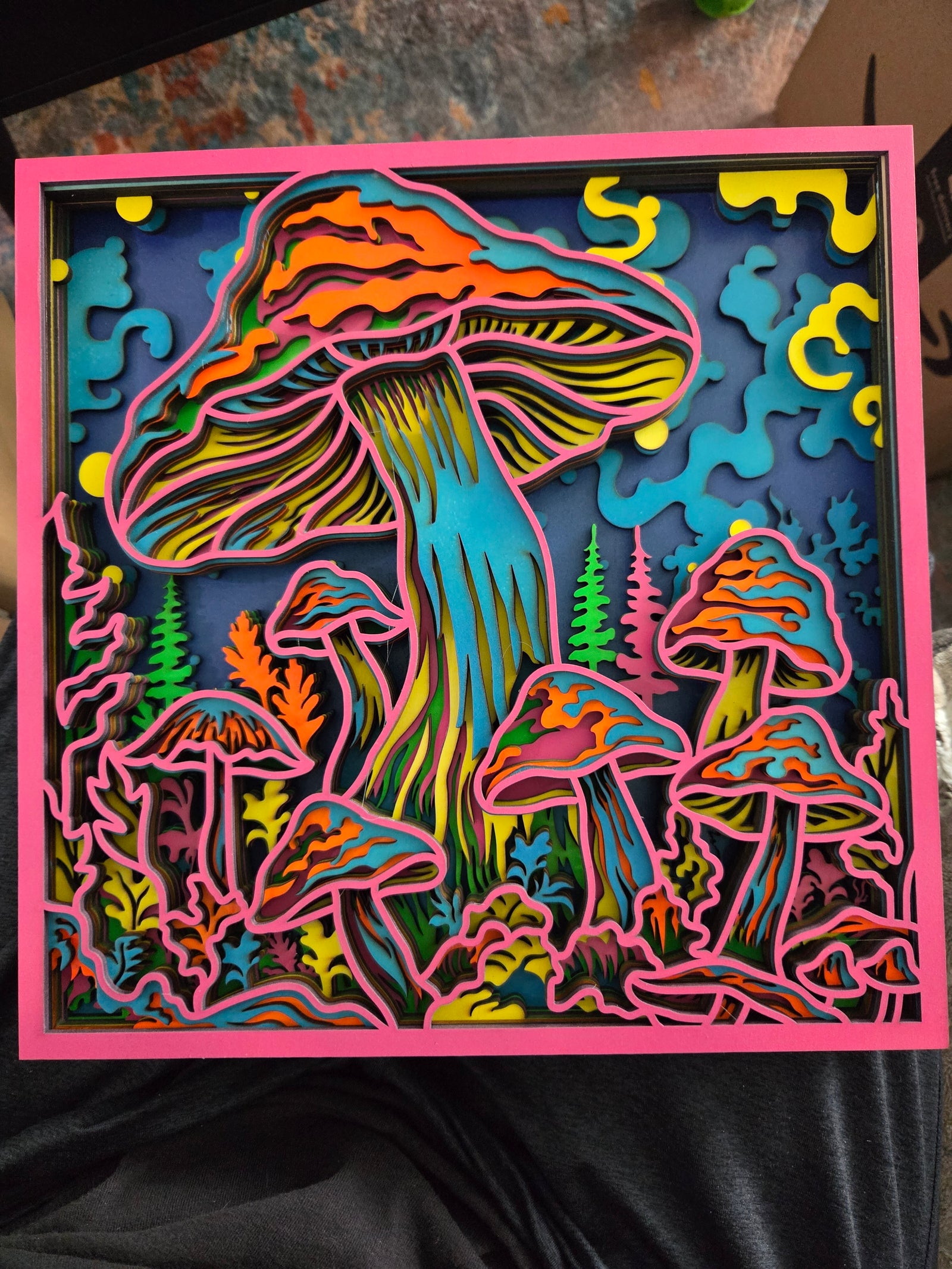 Pink mushrooms