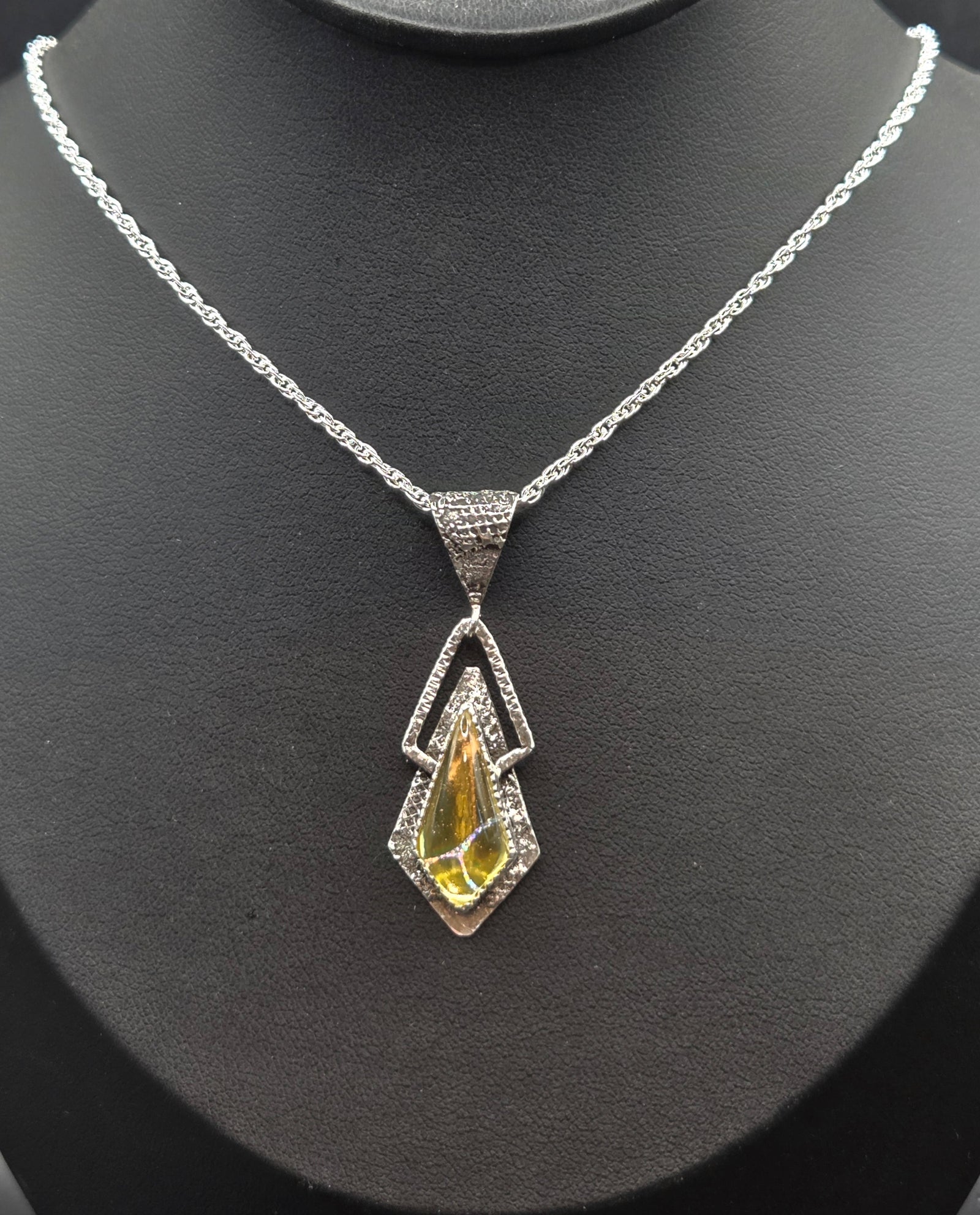 Metallic Gold W Rainbow Inlay (man made) Topped W/ Clear Quartz (natural)