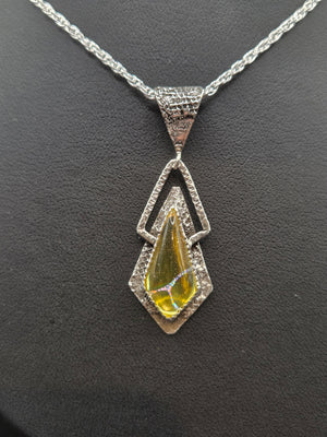 Metallic Gold W Rainbow Inlay (man made) Topped W/ Clear Quartz (natural)