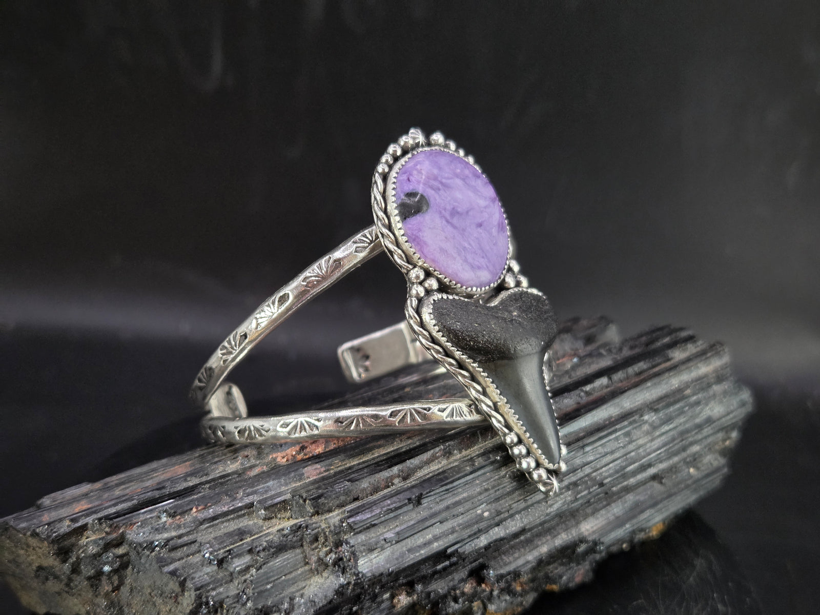 Charoite & Megladon Tooth