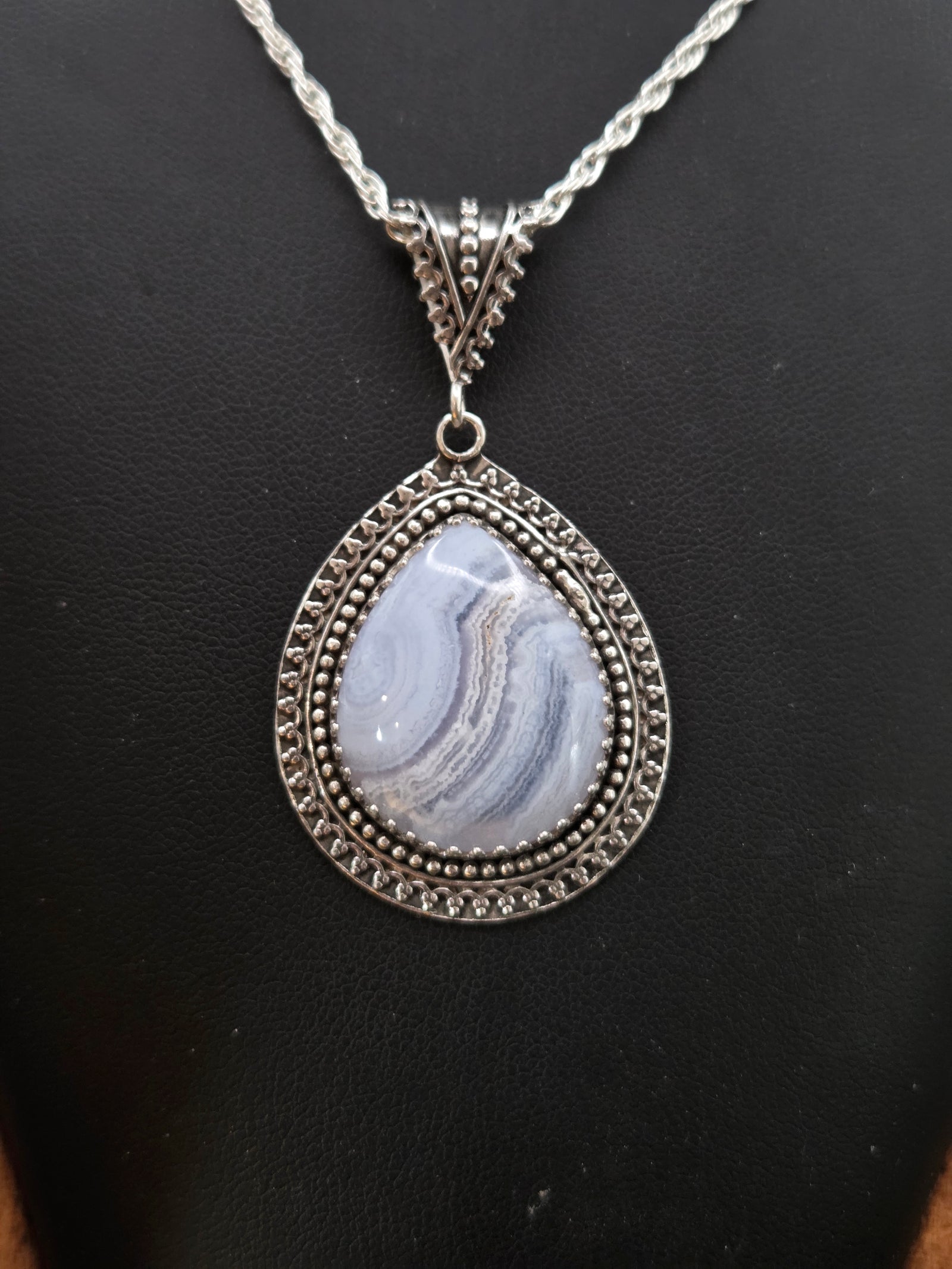 Blue Lace Agate Pendant