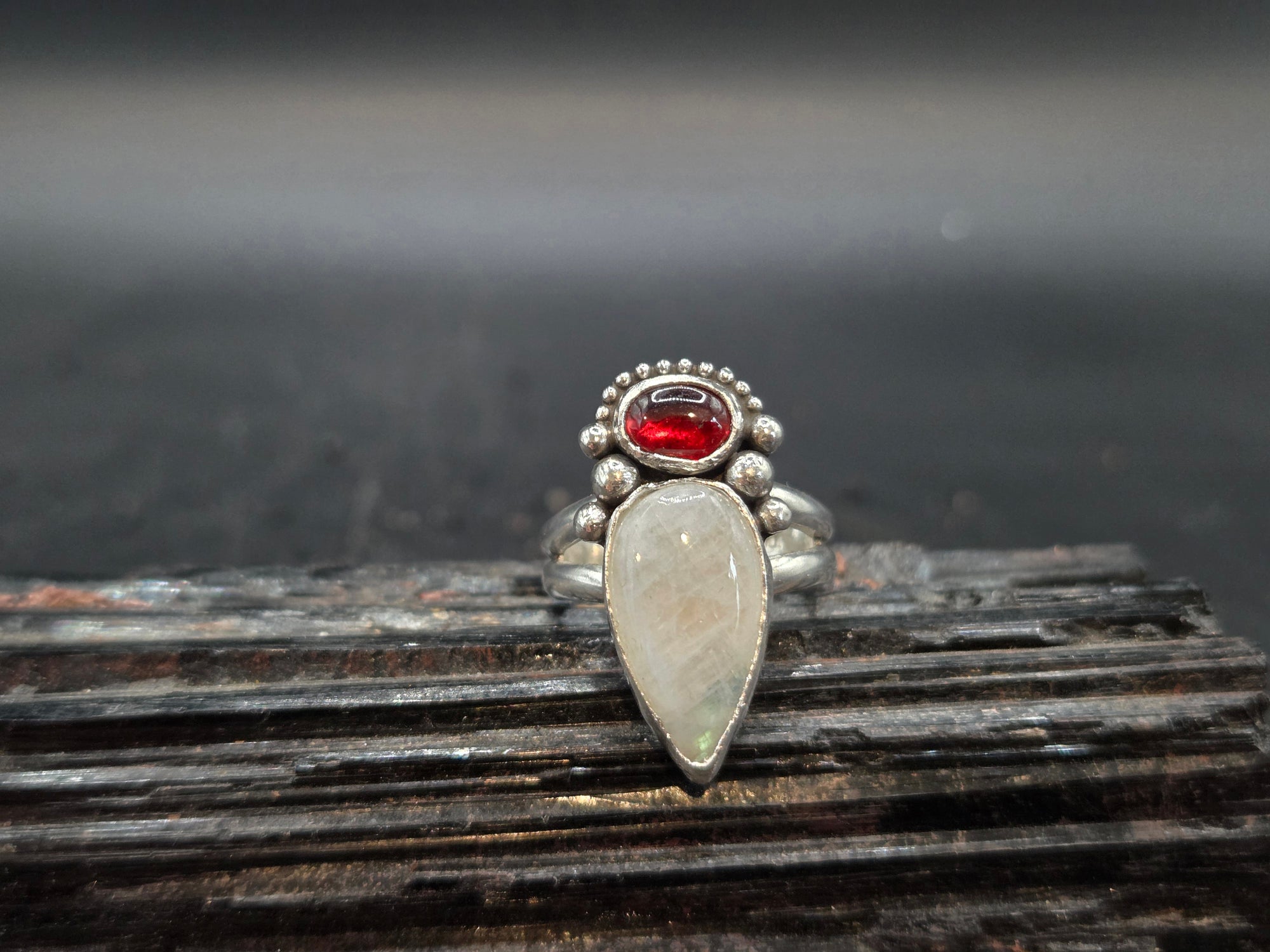 Rainbow Moonstone & Garnet