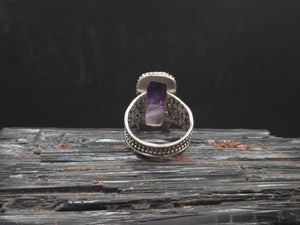 Amethyst rectangle ring