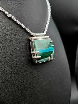 Malachite With A River Of Azurite