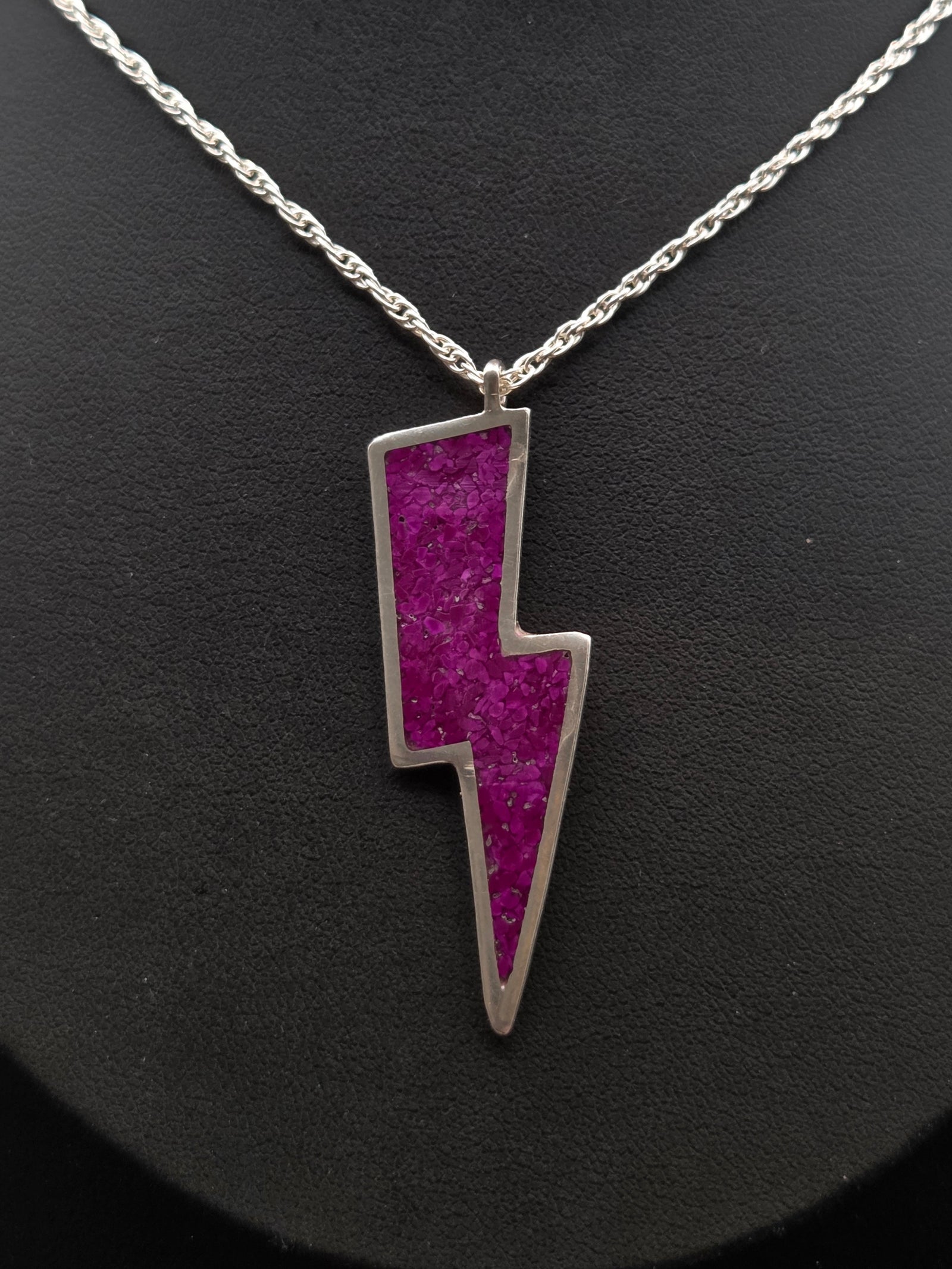 Inlayed Sugilite Lighting Bolt