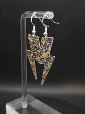 Silver dusted w/gold leaf earrings