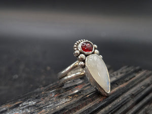 Rainbow Moonstone & Garnet